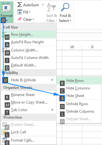 excel for mac unhide columns