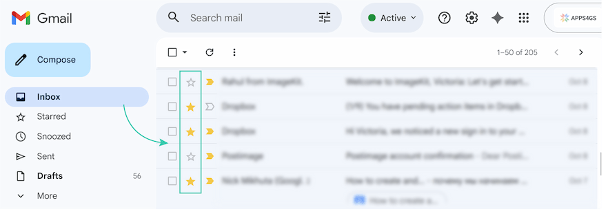 How to star an email in Gmail by hovering over and clicking the empty star icon. How to star an email in Gmail by hovering over and clicking the empty star icon.