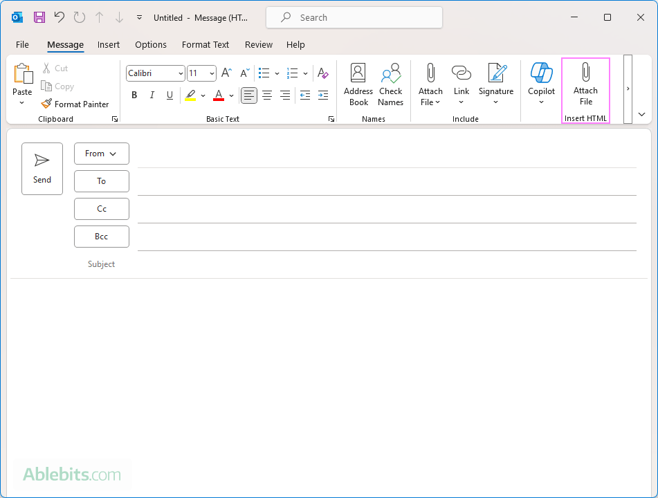 C ch Ch n M HTML V o Email Outlook How To Insert HTML Into Outlook