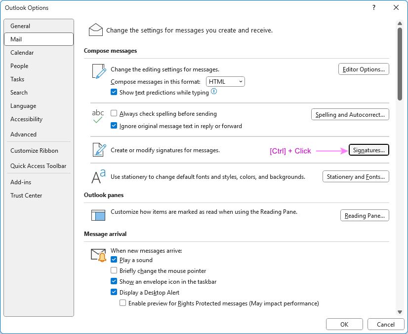 Find the folder where Outlook signatures are stored.