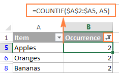 Use the formula to count duplicate instances and then filter the occurrences you want to view.