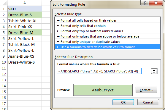 Excel Conditional Formatting If Another Cell Contains