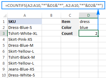 Count cells that meet both of the specified conditions.