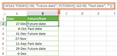 A nested IF formula for dates