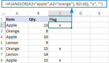 IF AND OR to test various combinations of multiple conditions