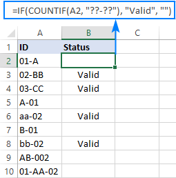 IF wildcard formula to identify strings of a specific pattern