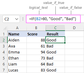 IF function in Excel: formula examples for text, numbers, dates, blanks