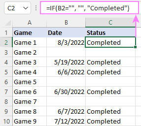 IF statement for blank and non-blank cells.