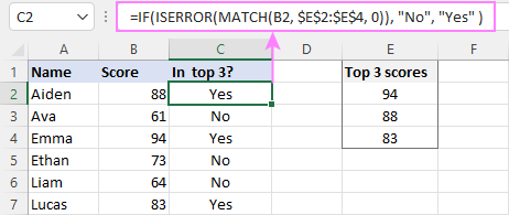 If error formula in Excel.