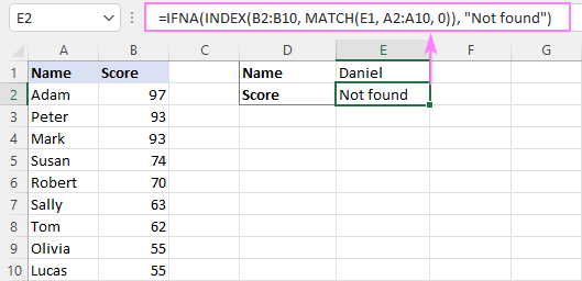 Using IFNA with INDEX MATCH