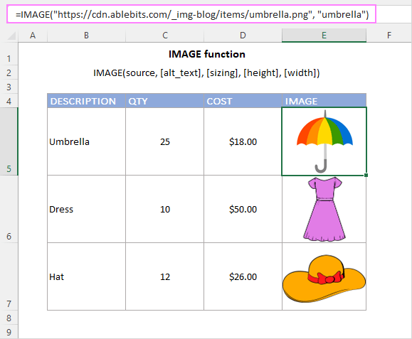 Excel Image Function To Insert Picture In Cell