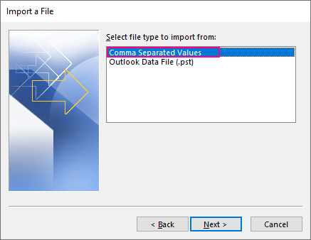 Import contacts from a CSV file.