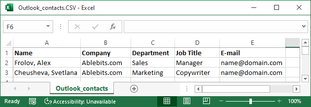 how to import contacts into outlook 365 from an excel file