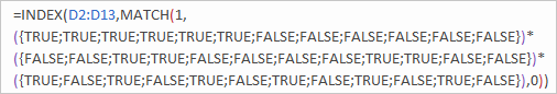 How INDEX MATCH with multiple criteria works