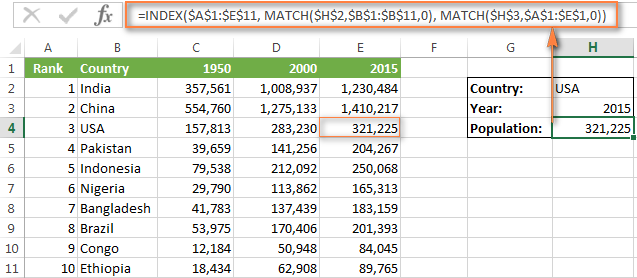 index match search row column