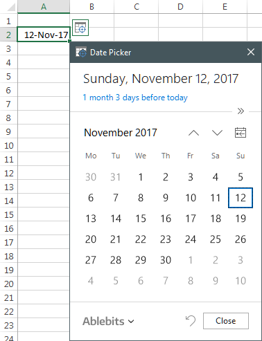 insert current date in excel that updates