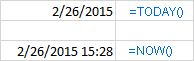 Inserting an automatically updatable today's date and current time