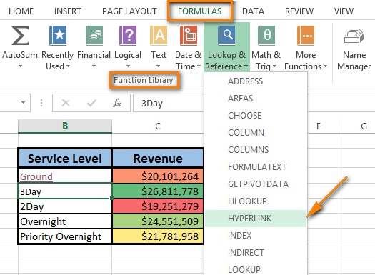 creating hyperlinks in excel to another sheet