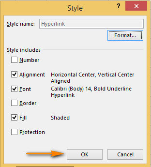 Make the changes in the Format Cells dialog window and have them marked in the Style dialog box.