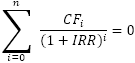 IRR formula