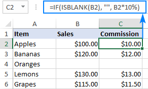 A formula to leave a cell blank if another cell is blank