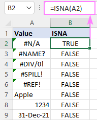 Excel ISNA function