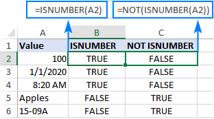 Checking if a value is not number