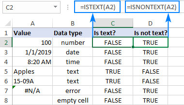 ISNONTEXT function in Excel