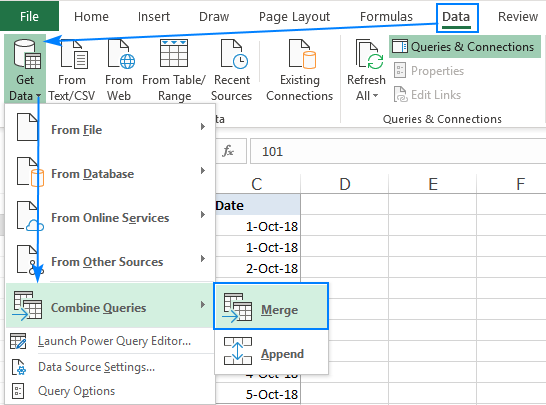 Merging Power Query connections