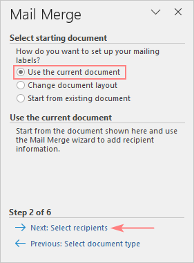 Choose the starting document.