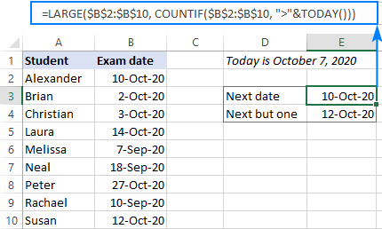 A formula to get a future date closest to today