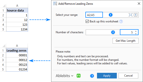 leading zeroes excel for mac