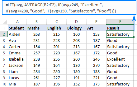 Updating a LET formula