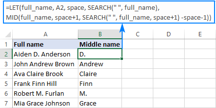 LET formula with multiple names