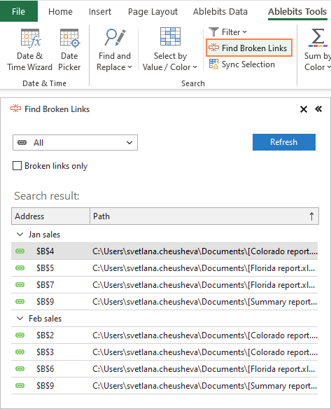 How to find links in Excel and break external links - Ablebits.com