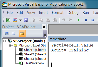 Vba excel очистка окна immediate