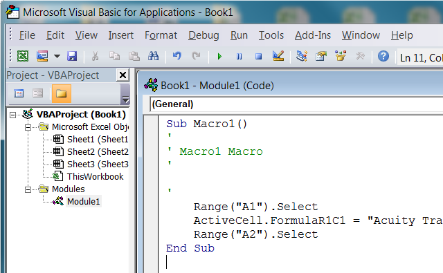 visual basic for excel course