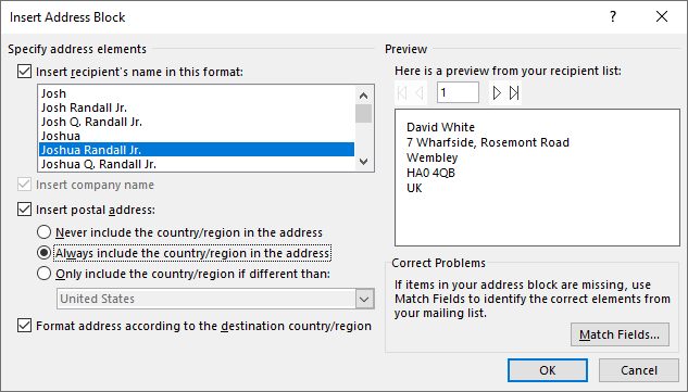 mail merge from excel to word 2007