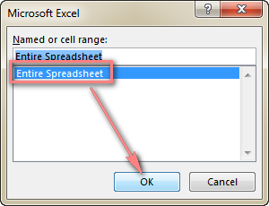 Click Entire Spreadsheet.