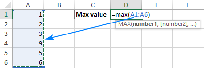 Excel MAX function formula examples to find highest value