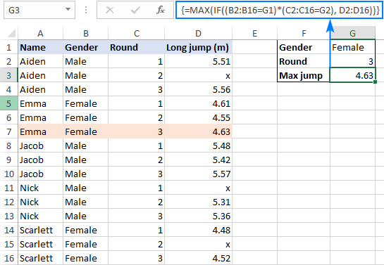 MAX IF formula to get the largest number with multiple criteria