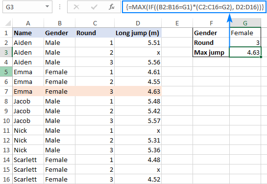 Excel Max Multiple Criteria