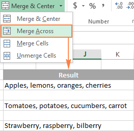 excel shortcut for merge mac