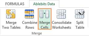 The Merge Cells add-in for Excel