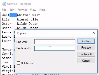 How to indicate delimiters in Notepad