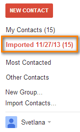 A new Gmail contact group is created for each imported file.