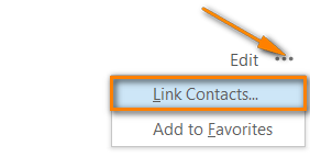 Choose Link Contacts from the drop-down list.