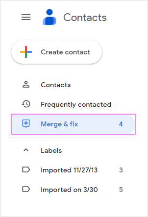 Merge and fix contacts in Gmail.