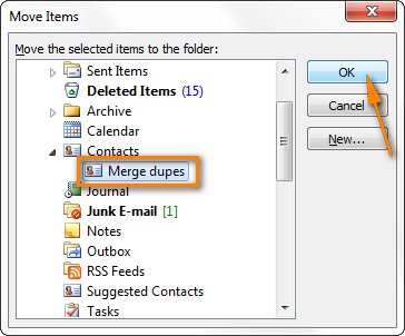 how do i merge duplicate contacts in outlook 2016