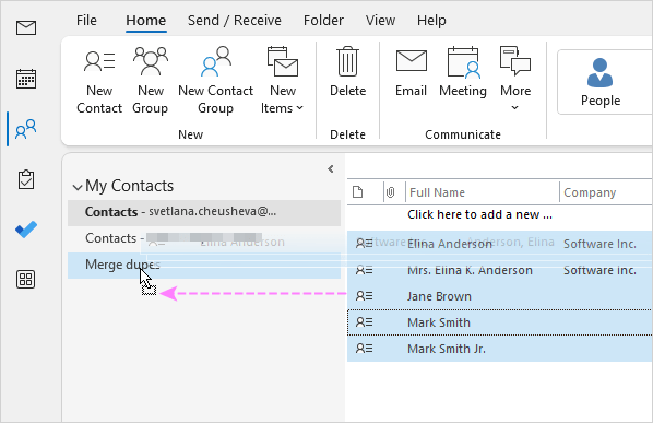 How To Remove Merge And Clean Up Duplicate Contacts In Outlook 1160